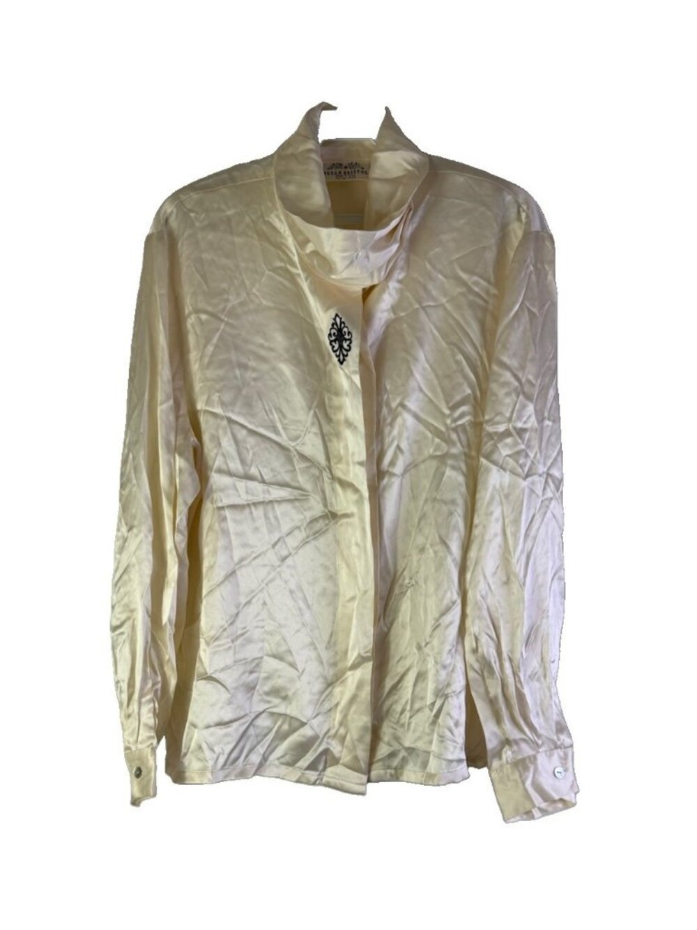 Vintage 90s Shirt Top Silky Silk Satin Secretary Clean Girl